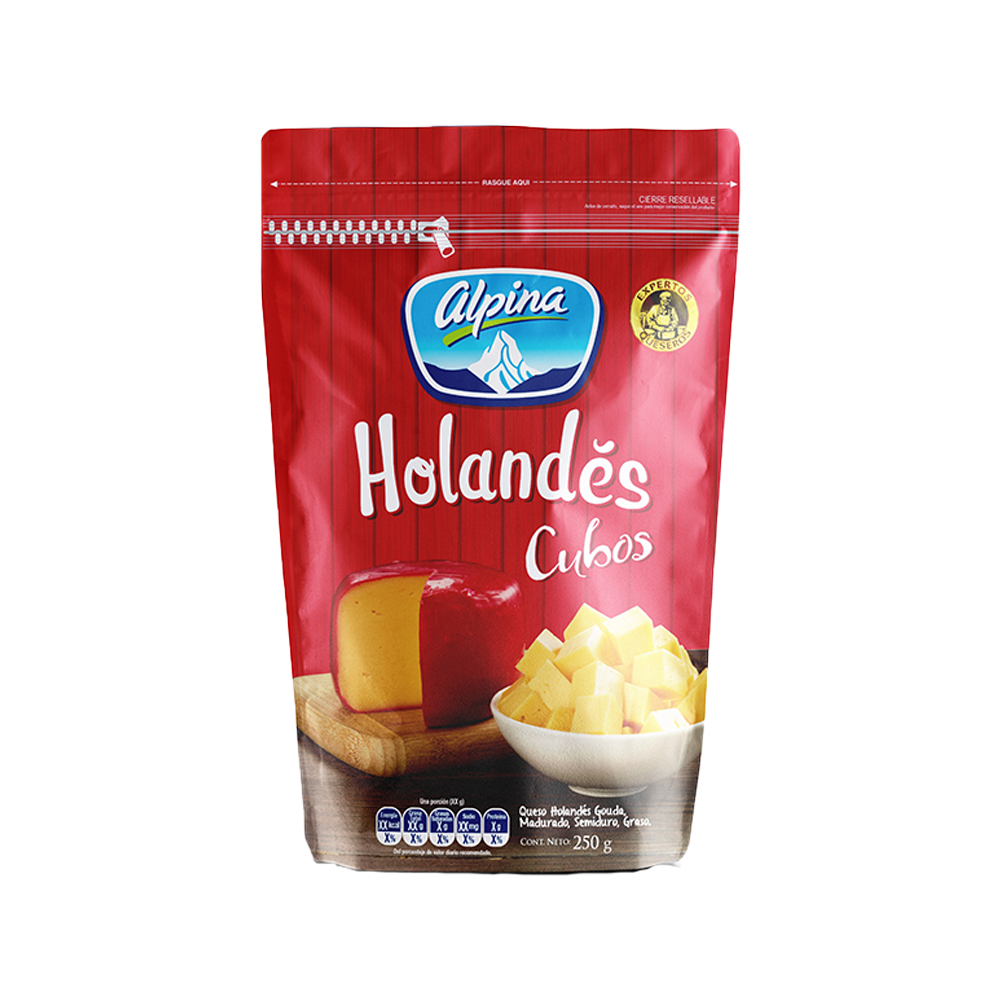 Queso Holandés Alpina En Cubos 250Gr