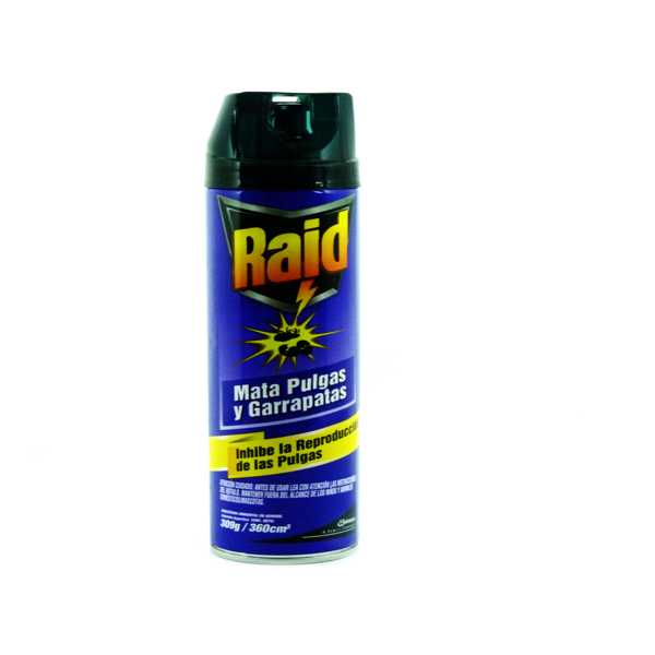 Raid Mata Pulgas Garrapatas Spray 309Gr