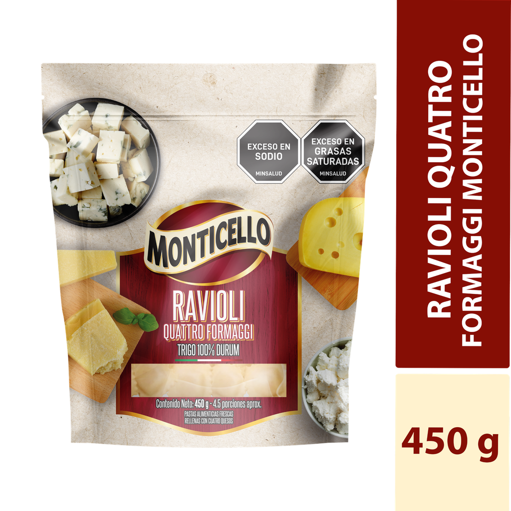 Ravioli Monticello Quattro Formaggi 450Gr