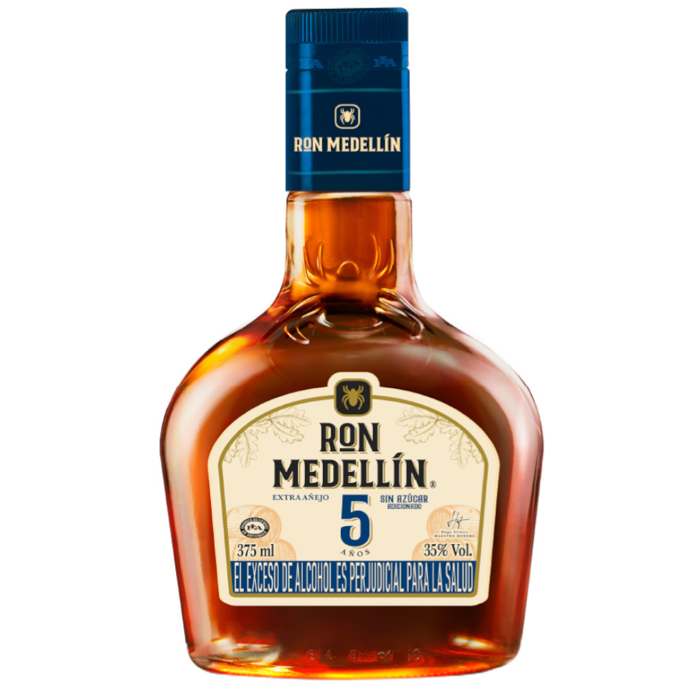 Ron Medellin 5 Años Extra Añejo Sin Azucar 375Ml