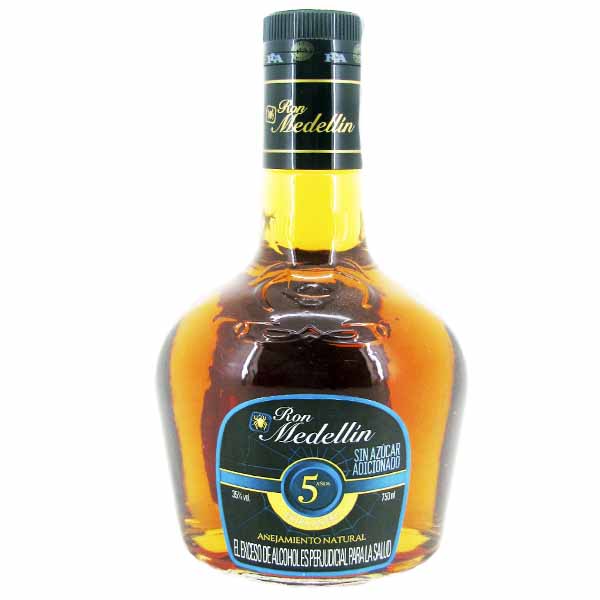 Ron Medellín 5 Años Extra Añejo Sin Azúcar 750Ml