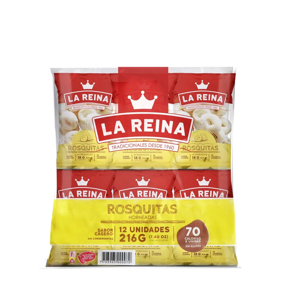 Rosquillas La Reina Paquetes 12 Unidades 216Gr