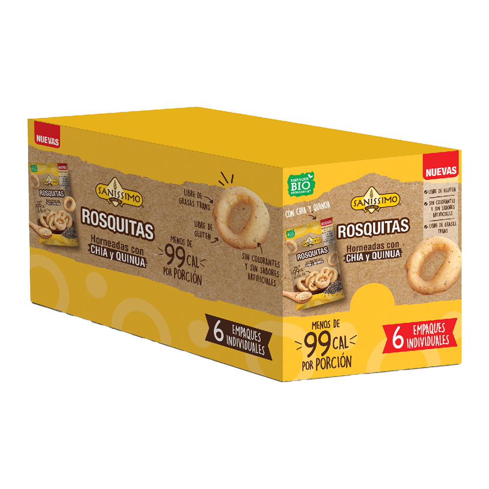 Rosquitas Sanissimo Chía Y Quinua 120Gr 6 Paquetes