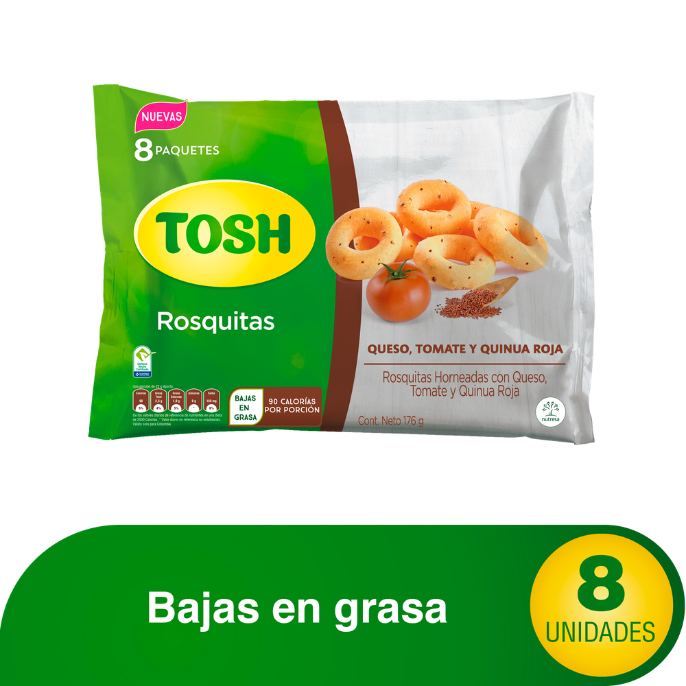 Rosquitas Tosh Tomate Quinua 176Gr 8 Paquetes