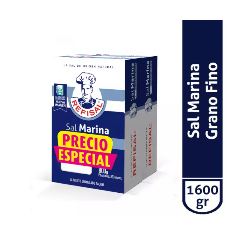 Sal Marina Refisal 800Gr 2 Unidades