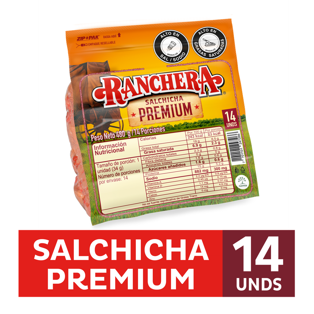 Salchicha Ranchera 480Gr