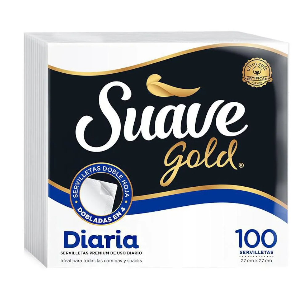 Servilleta Suave Gold Diaria 100 Unidades