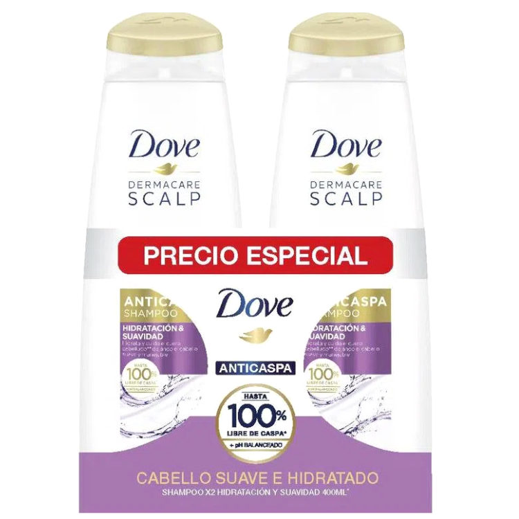 Shampoo Dove Anticaspa Dermarcare 400Ml 2 Unidades