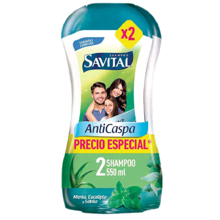Shampoo Savital Anticaspa 550Ml 2 Unidades