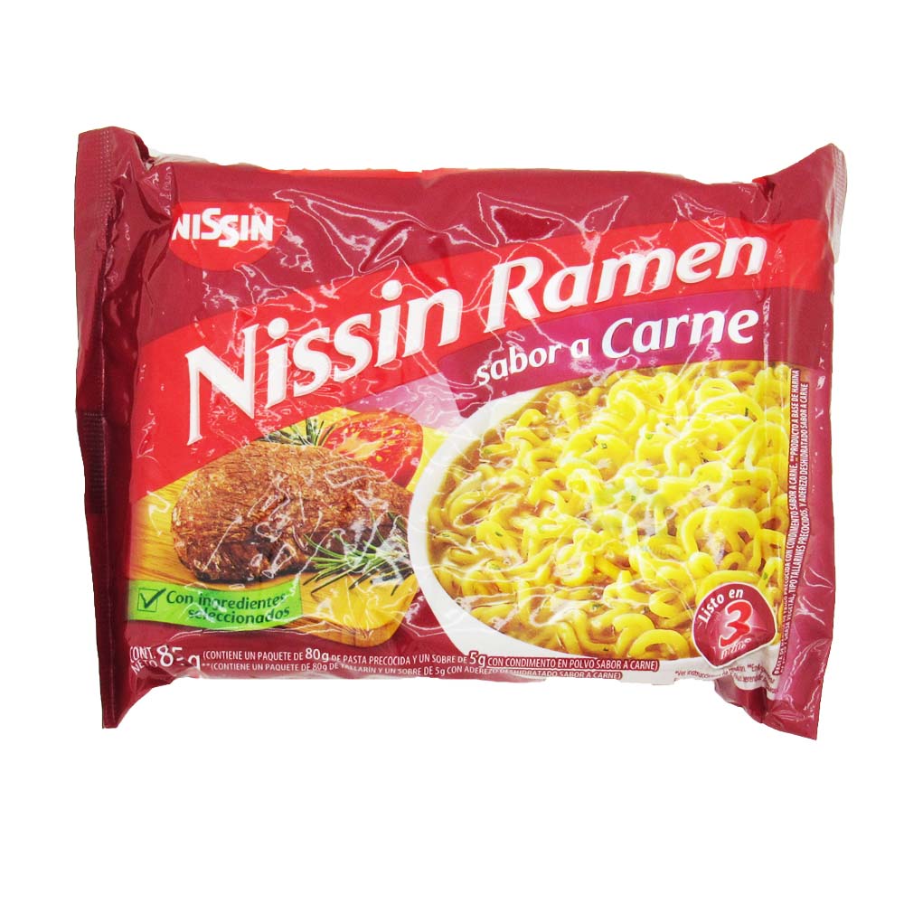 Sopa Fideos Nissin Carne 85Gr
