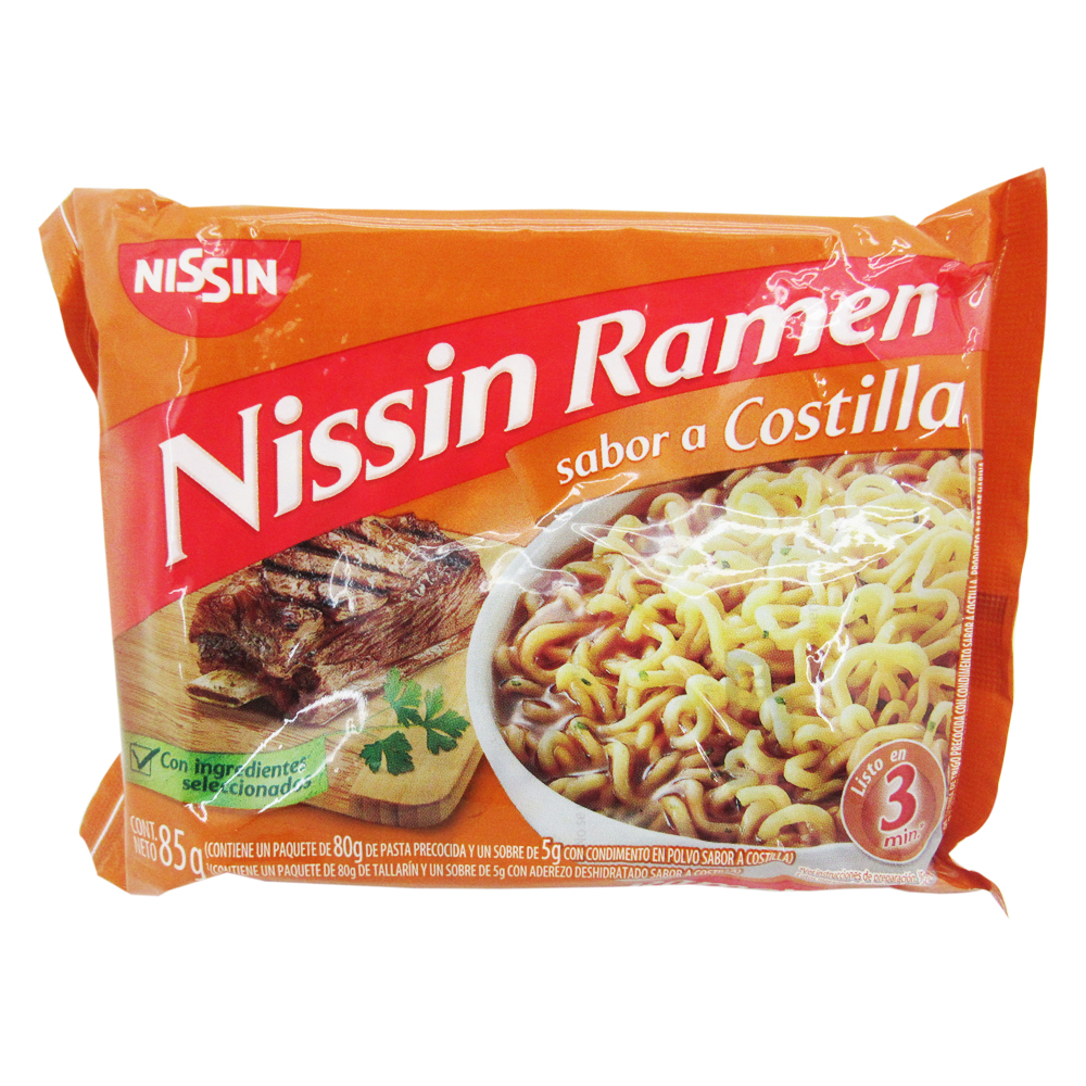 Sopa Fideos Nissin Costilla 85Gr