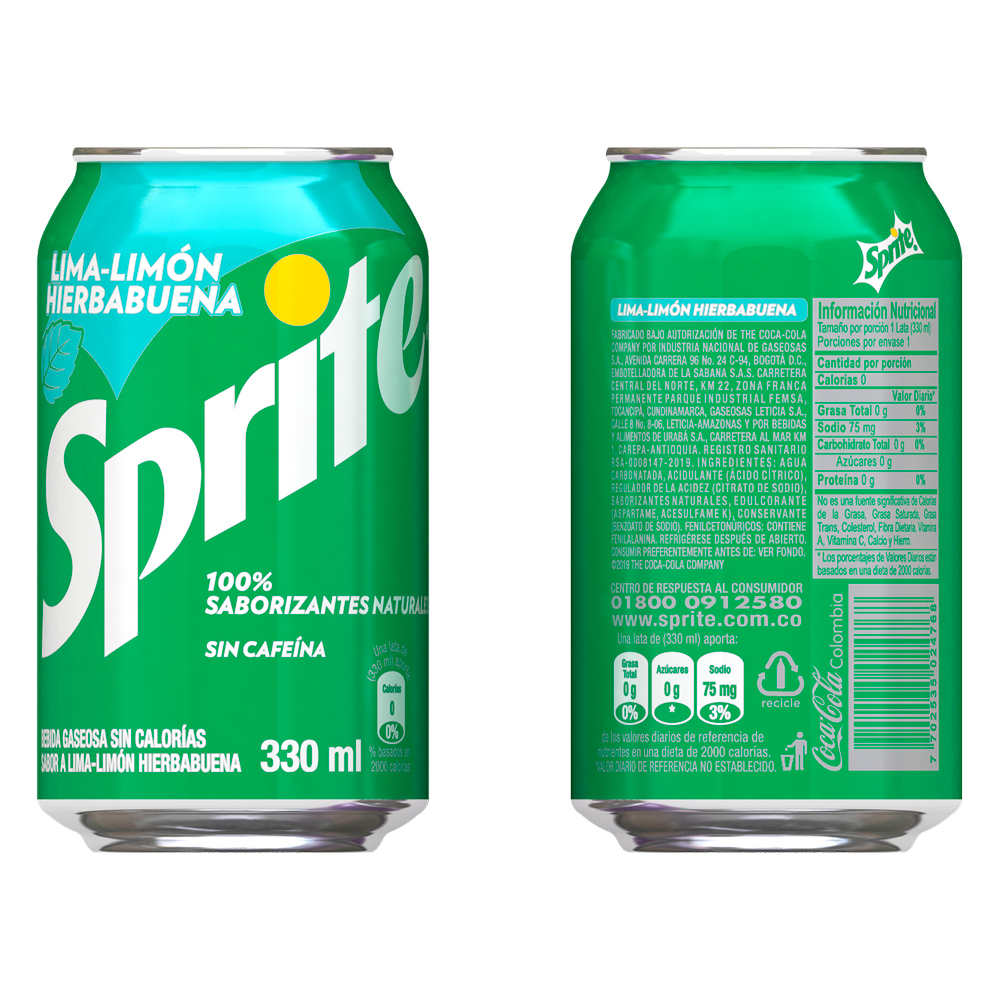 Sprite Hierbabuena Lima Limón Lata 330Ml