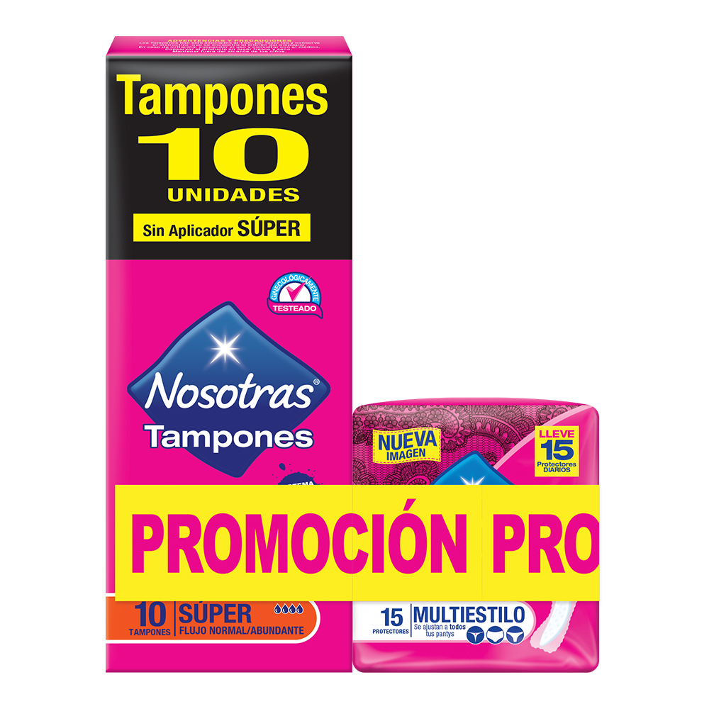 Tampón Nosotras Digital Super 10 Unidades + Protectores 15 Unidades