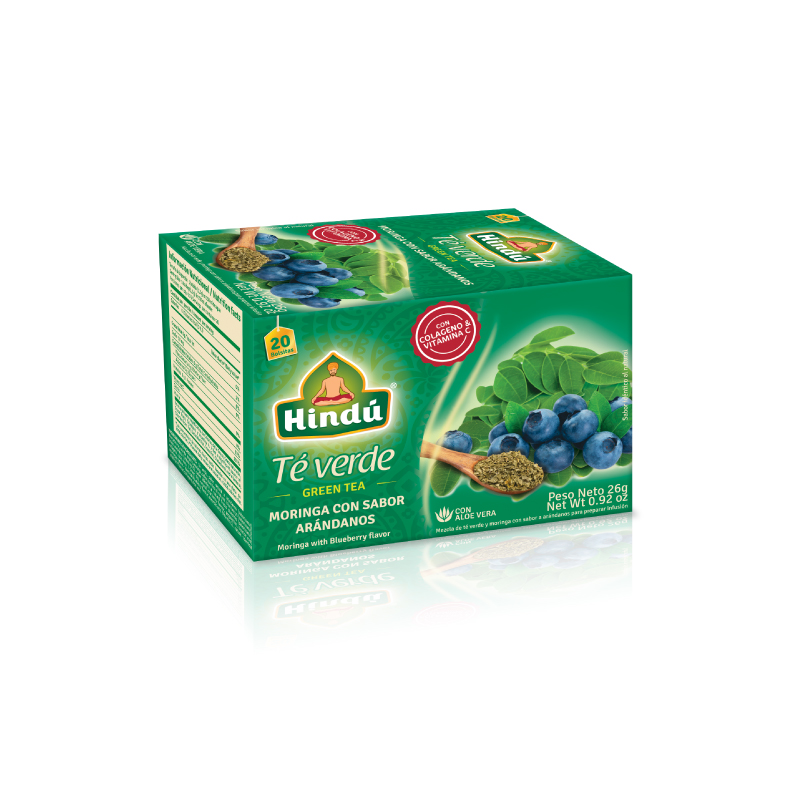 Te Verde Hindú Moringa Sabor Arándanos 20 Unidades 26Gr