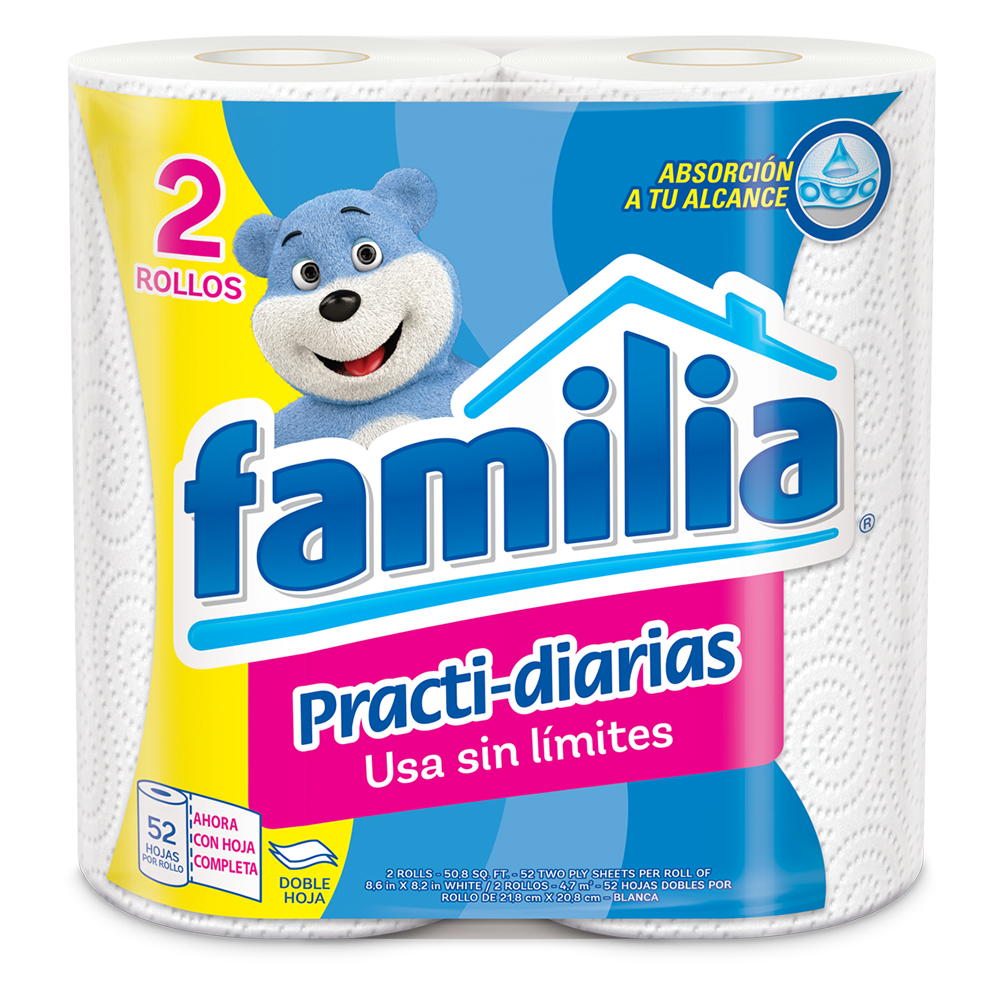 Toallas Cocina Familia Practi-Diarias 2 Unidades