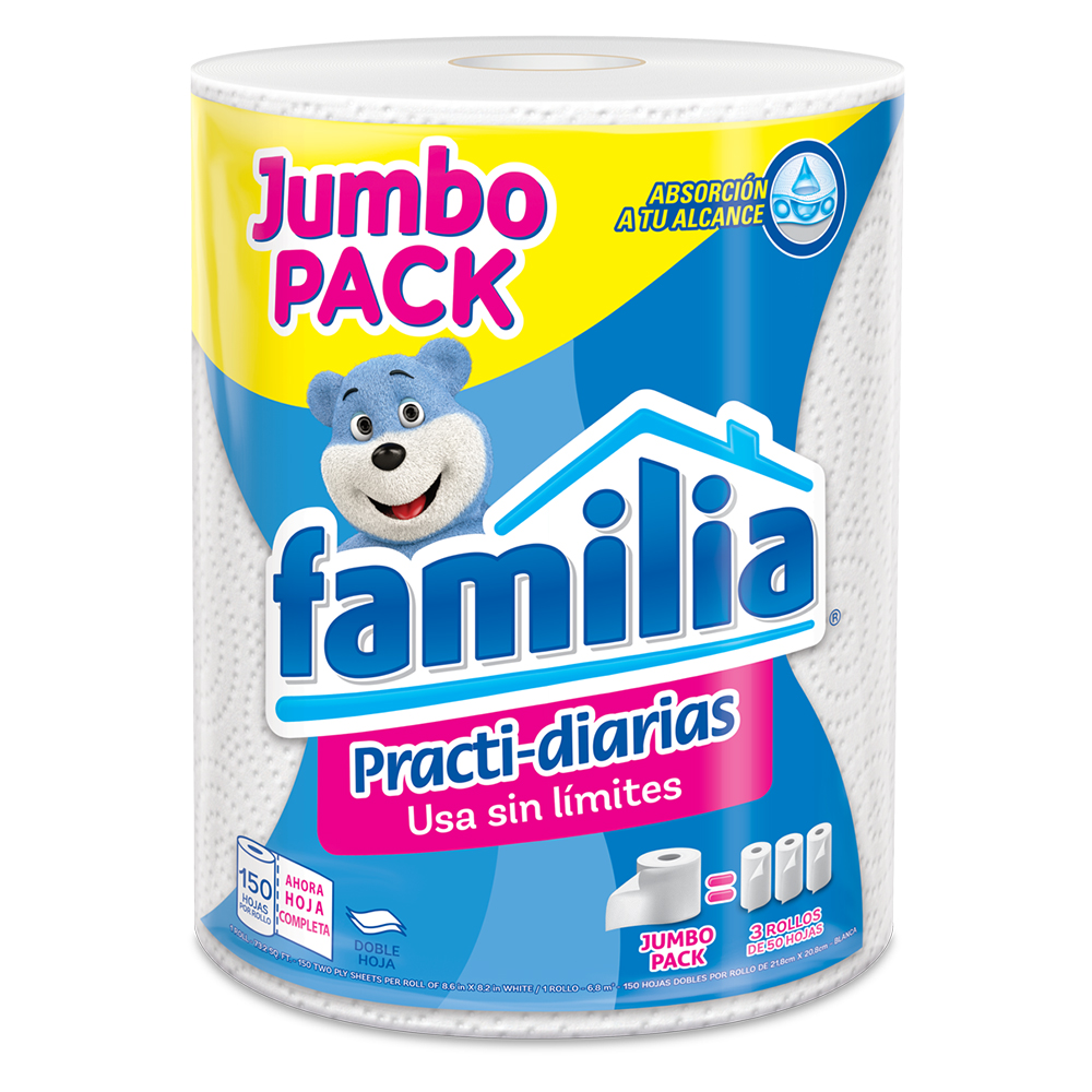 Toallas Cocina Familia Practi-Diarias Jumbo 1 Unidad