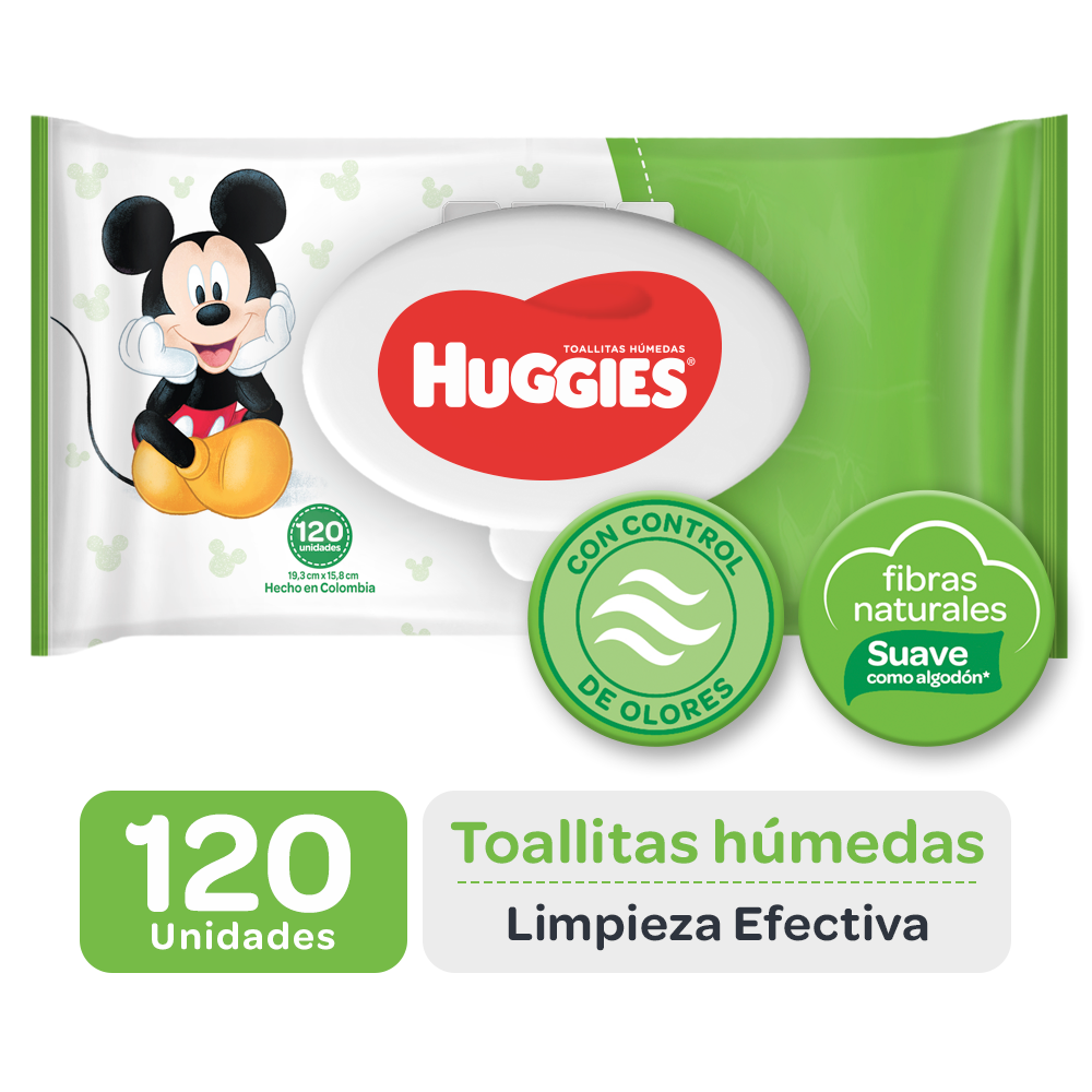 Toallas Humedas Huggies Limpieza Efectiva 120 Unidades