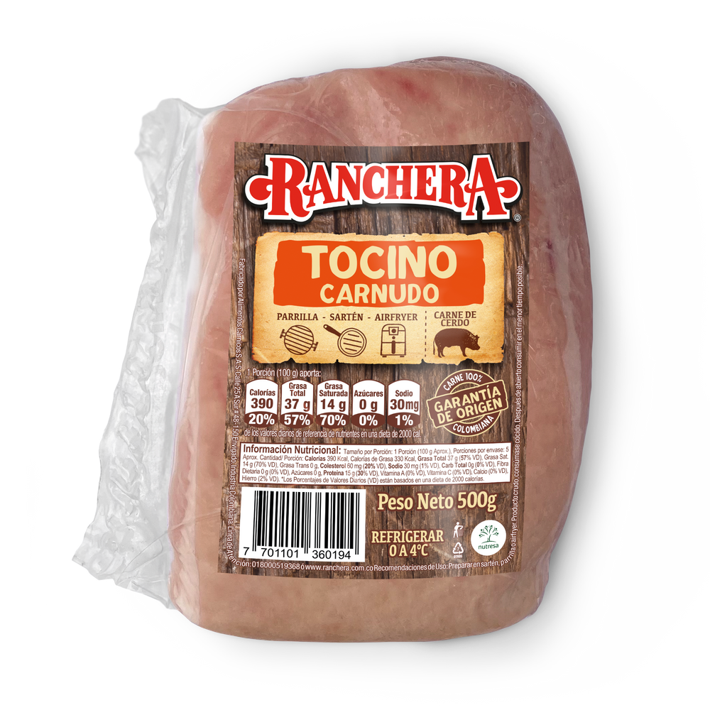 Tocino Carnudo Ranchera 500Gr