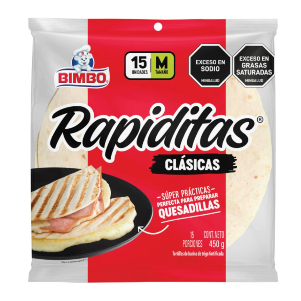 Tortillas Rapiditas Bimbo 15 Unidades 450Gr