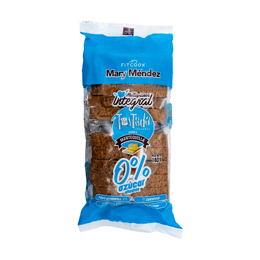 Tostadas Integral Fitcook Mantequilla 0% Azúcar 140Gr