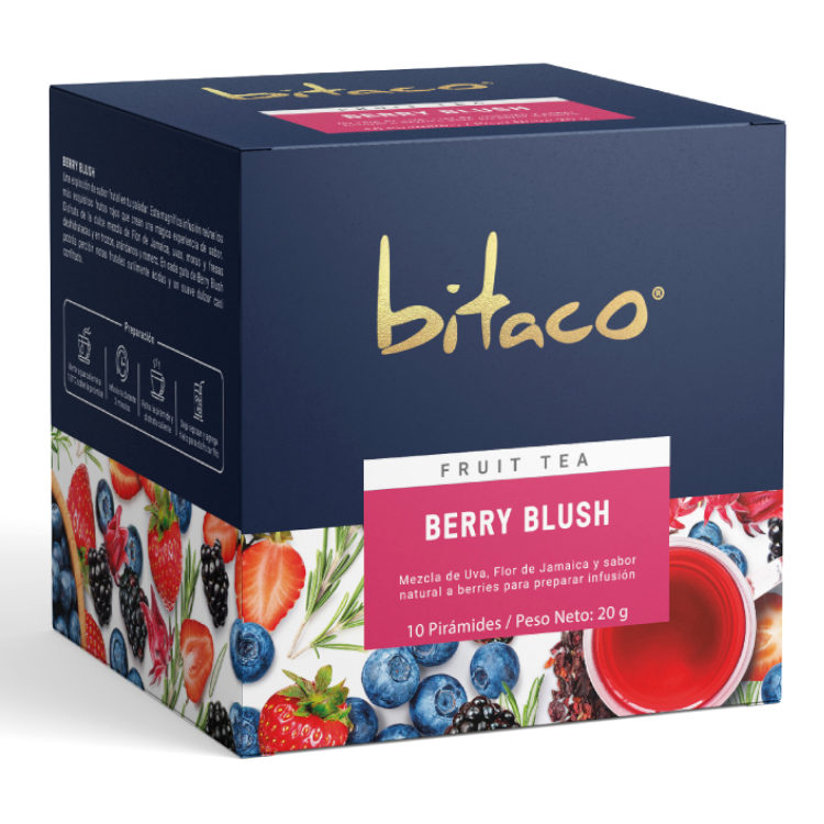 Té Frutas Bitaco Mezcla De Uva Y Flor De Jamaica Con Sabor A Berry 10 Unidades 20Gr