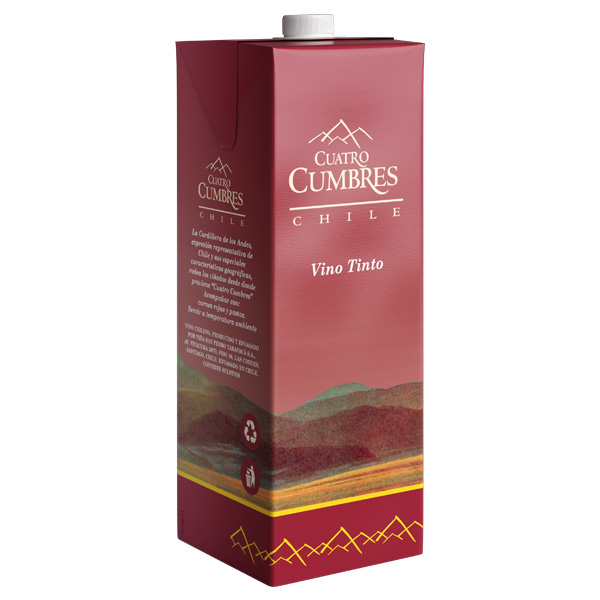 Vino Tinto Tetra Cuatro Cumbres 1000Ml