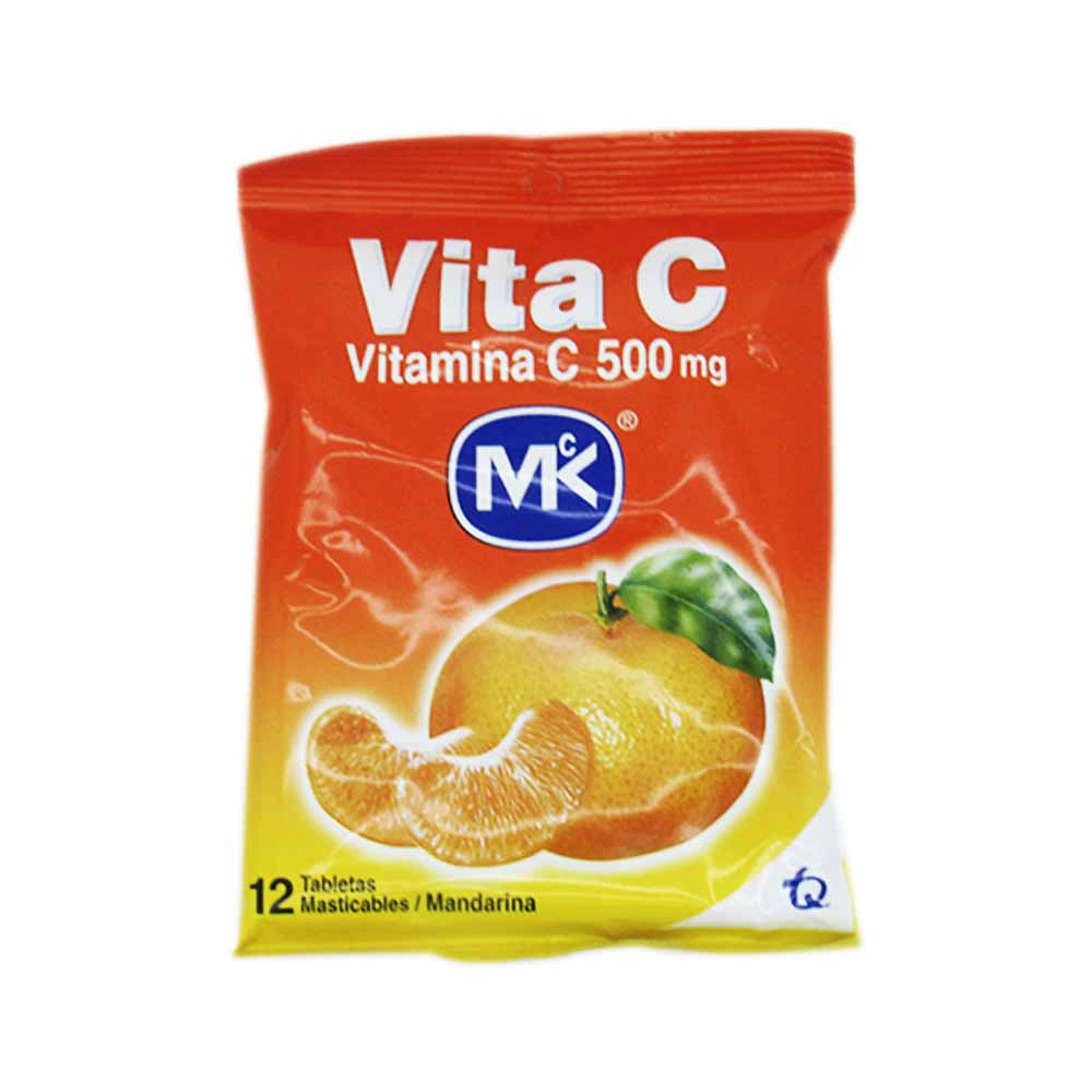 Vita C Mk Mandarina Tabletas Masticables 12 Unidades
