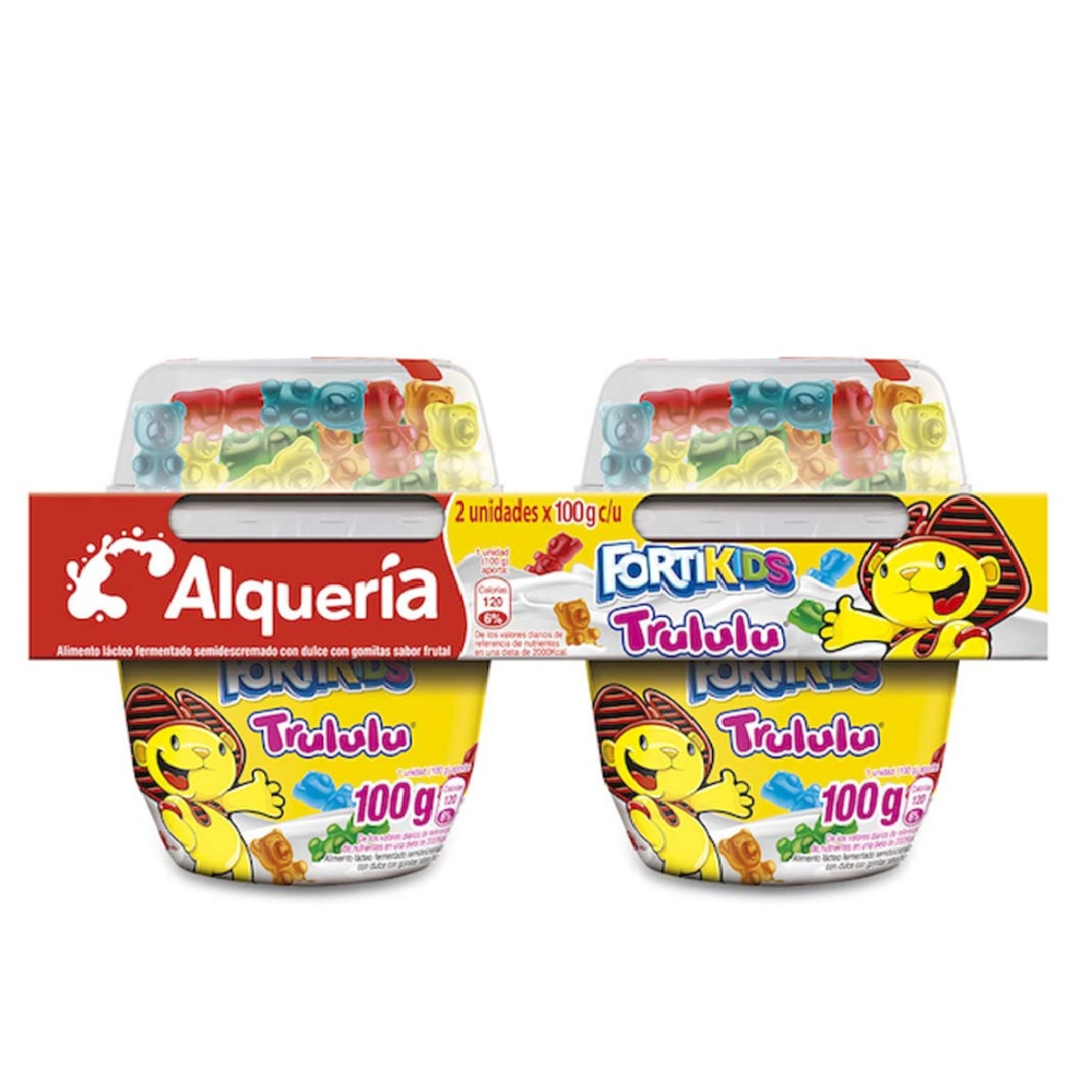 Yogurt Alquería Fortikids Trululú 100Gr 2 Unidades