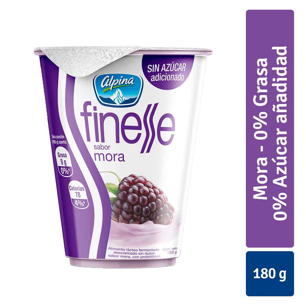 Yogurt Finesse Mora Vaso 180Gr