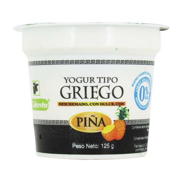 Yogurt Griego Colanta Piña 125G