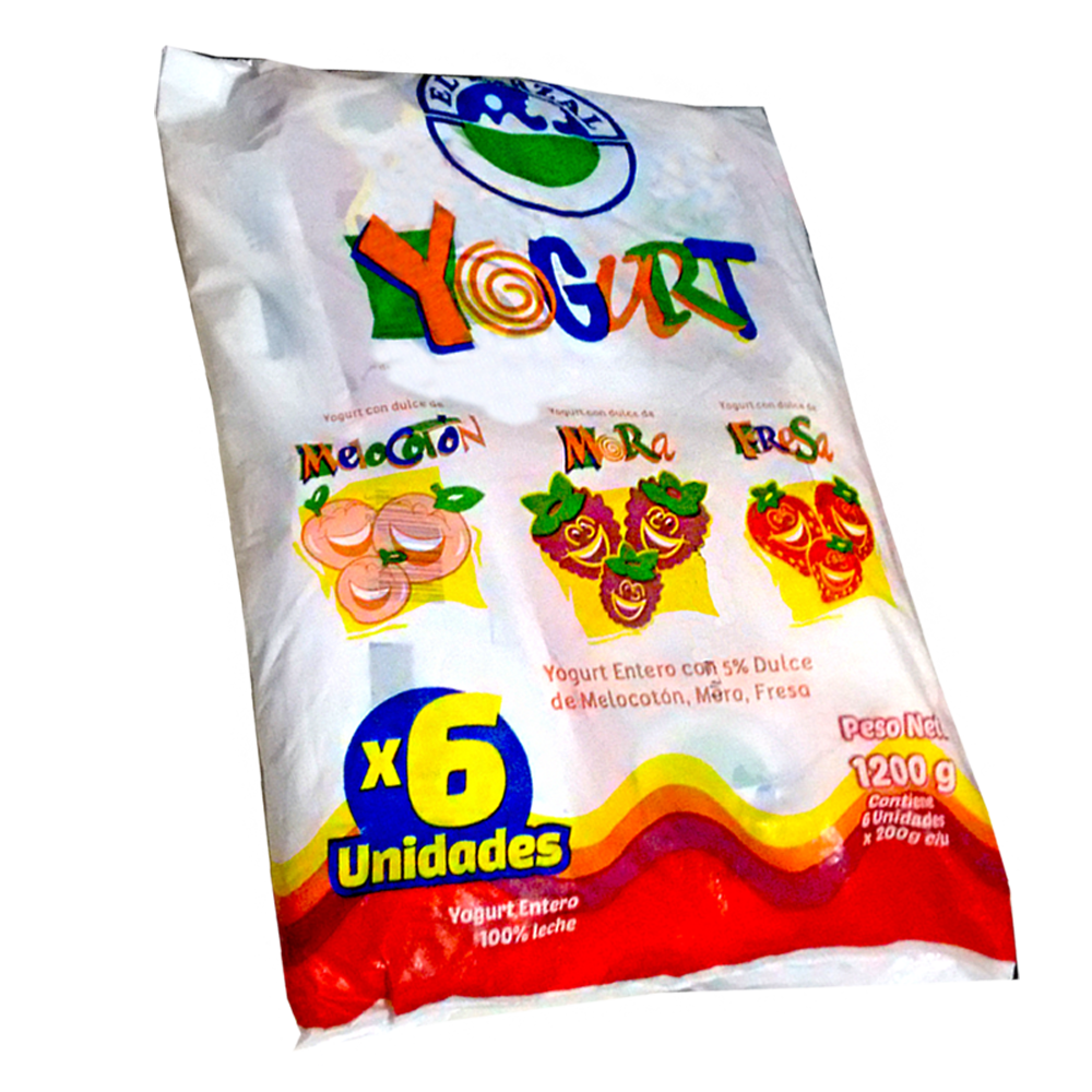 Yogurt Surtido El Zarzal Bolsa 6 Unidades 1200Gr
