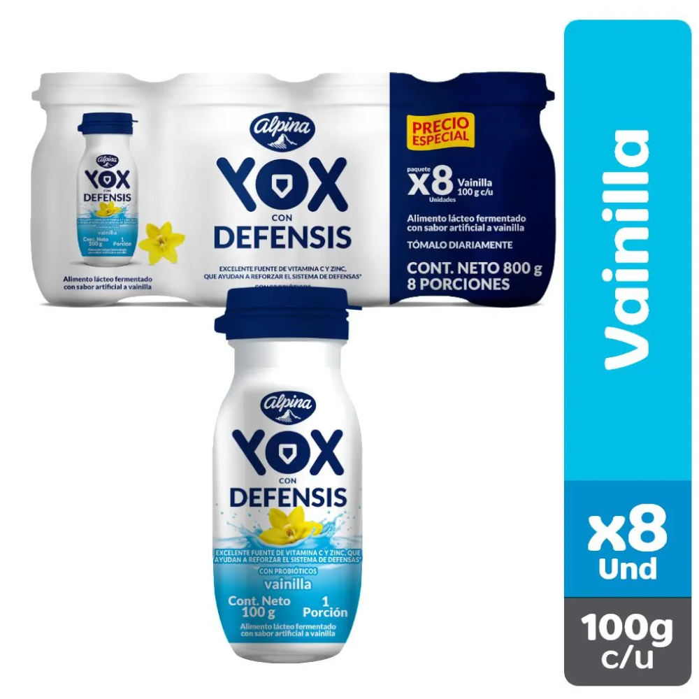 Yox Vainilla 8 Unidades 800Gr