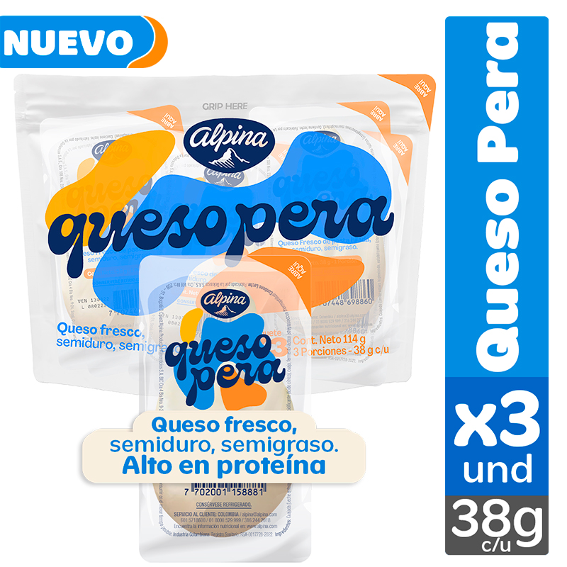 Queso Pera Alpina 3 Unidades 38Gr C/U
