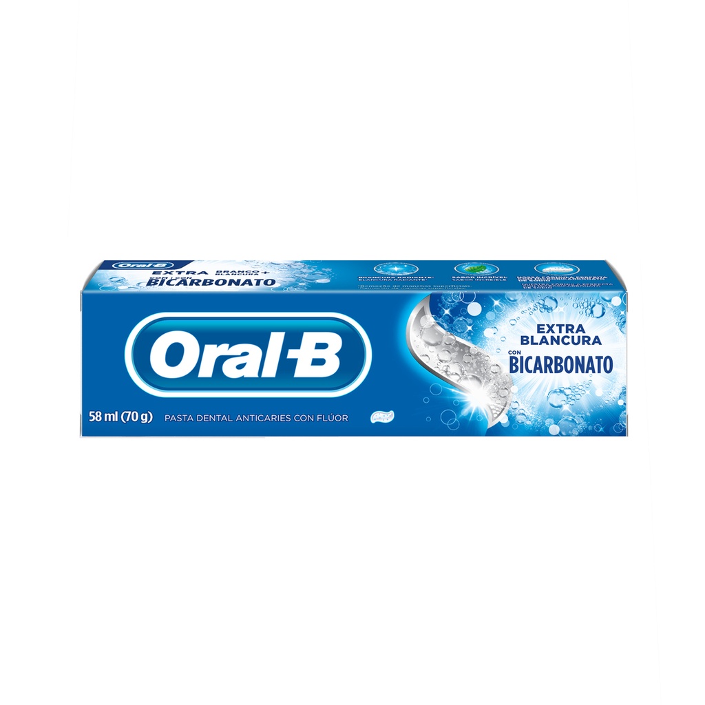 Crema Dental Oral B Exta Blancura + Bicarbonato 58Ml