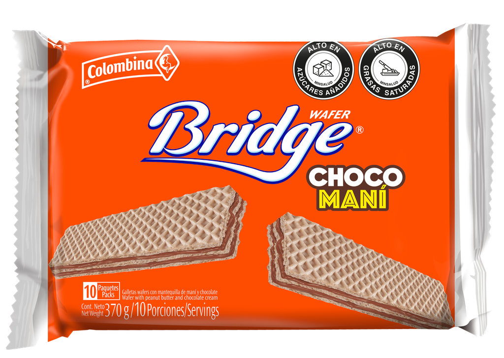 Galleta Bridge Chocolate Mani 10 Unidades 370Gr