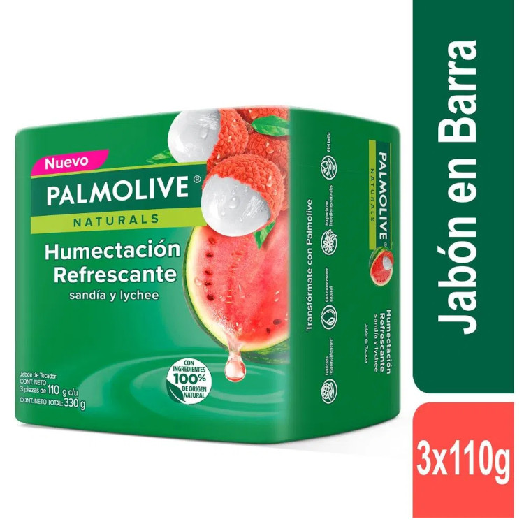 Jabón Palmolive Humectación Refrescante 3 Unidades