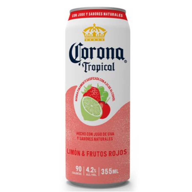 Bebida Gasificada con Alcohol Corona Tropical Limón Y Frutos Rojo 355Ml