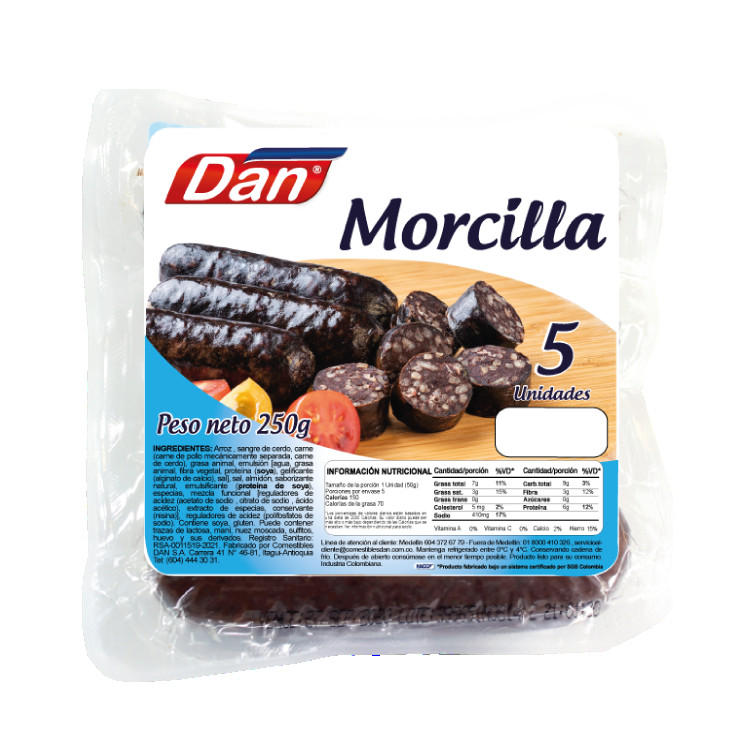 Morcilla Dan 5 Unidades 250Gr