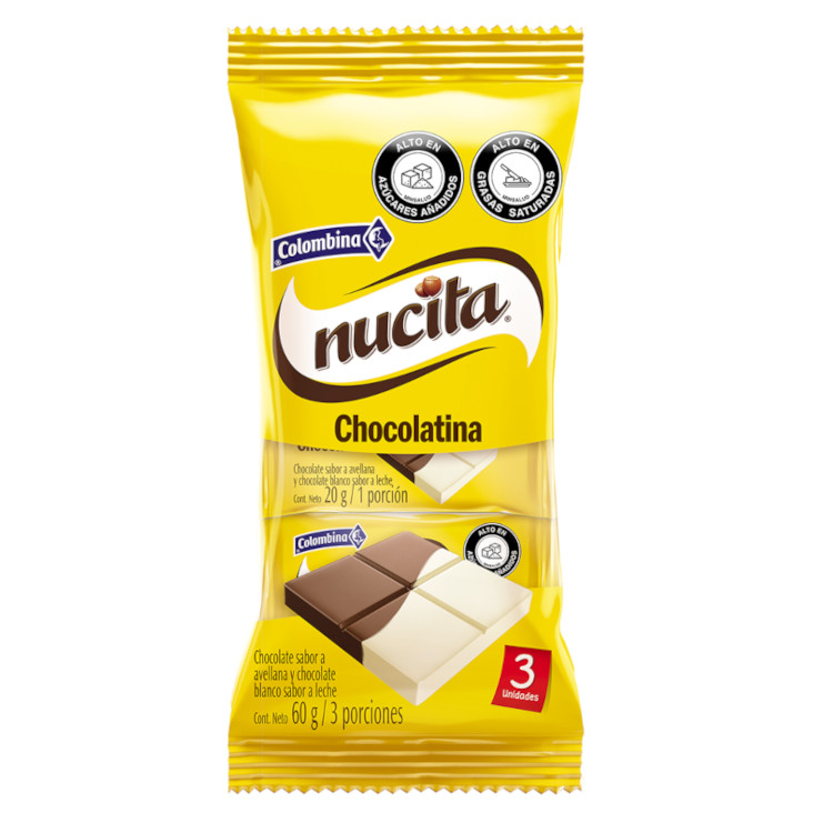 Chocolatina Nucita 3 Unidades 60Gr
