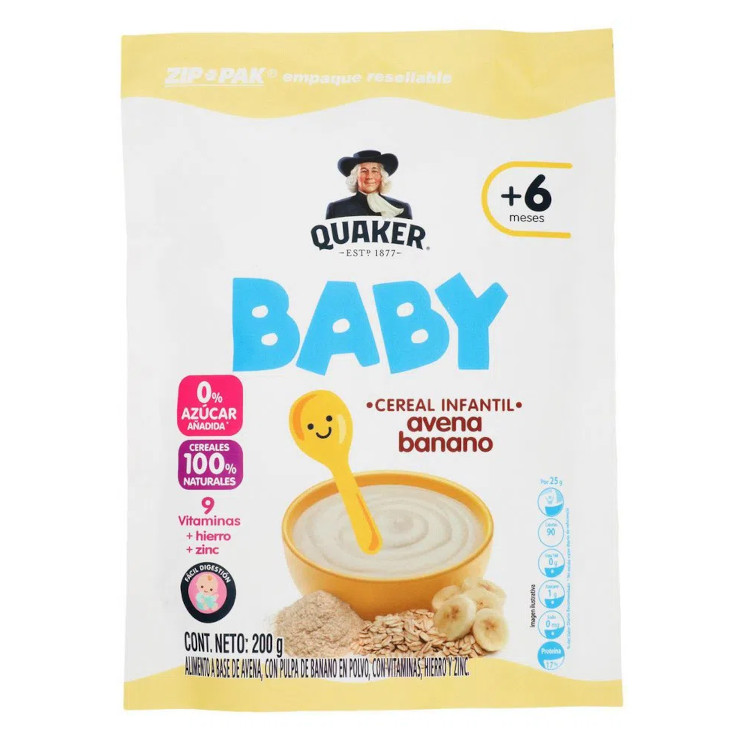 Cereal Baby Quaker Avena Banano  200Gr