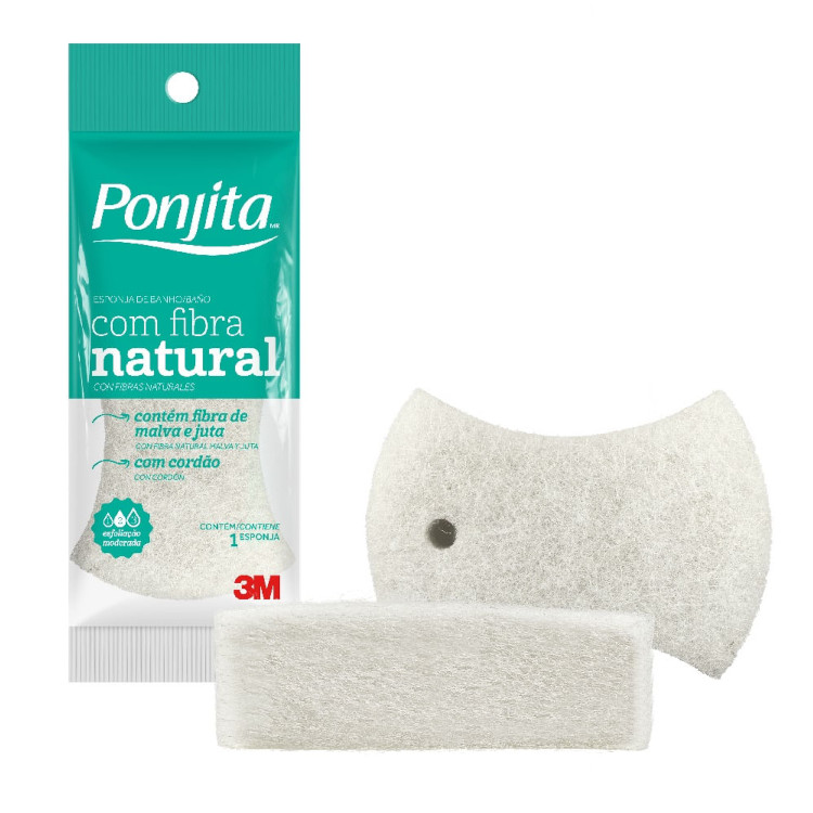 Esponja De Baño Ponjita Fibra Natural 1 Unidad