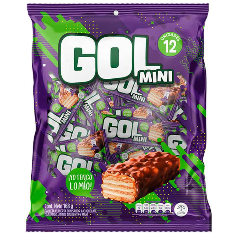 Chocolatina Gol Mini Bolsa 12 Unidades 14Gr Cada Una