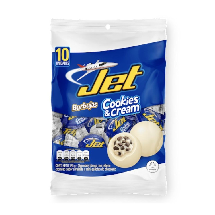 Burbujas Jet Cookies And Cream 10 Unidades 135Gr