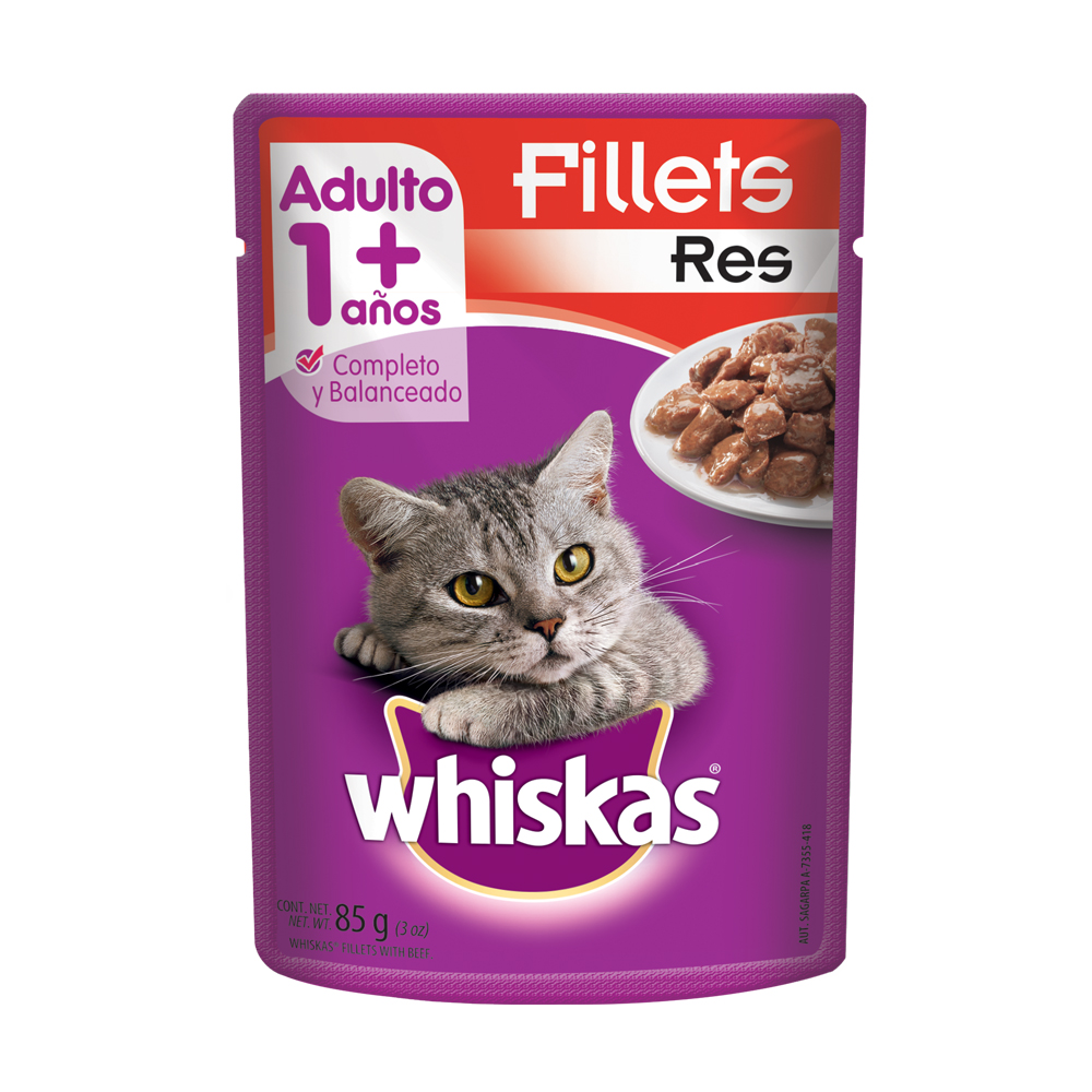 Fillets Res Whiskas Adulto Pouch 85Gr