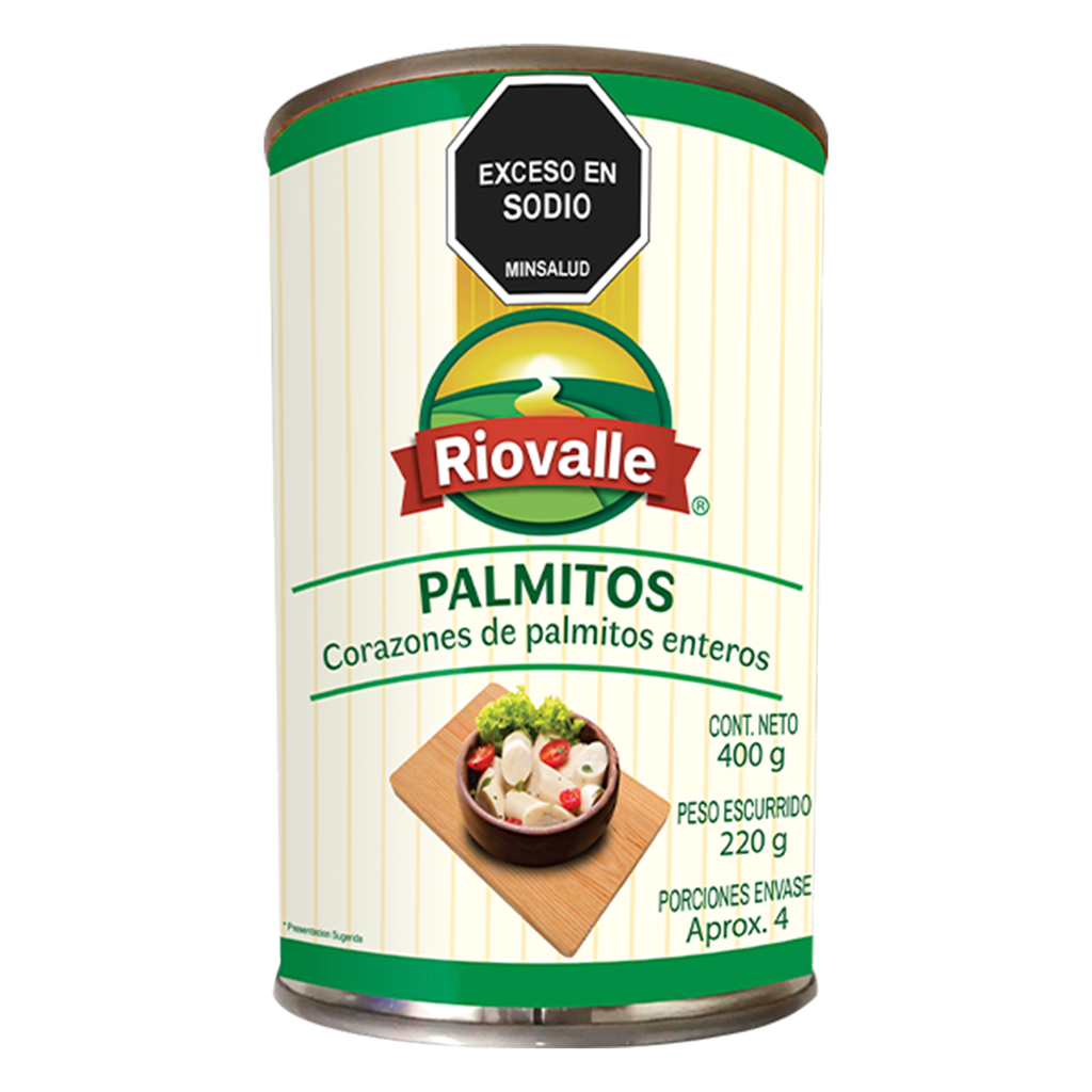 Palmitos Enteros Riovalle Lata 400Gr