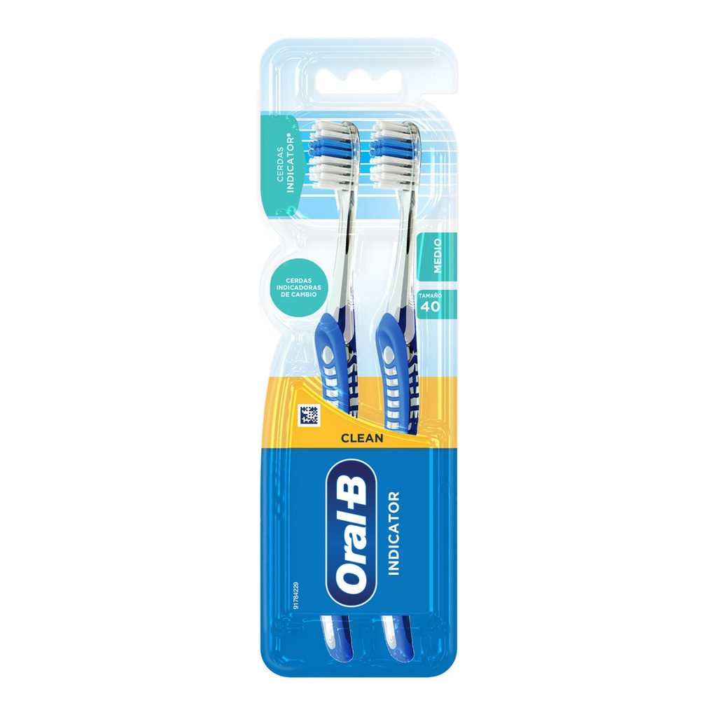 Cepillo Dental Oral B Indicator Medio 2 Unidades