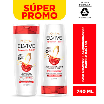 Shampoo + Acondicionador Elvive Reparador 370Ml Cada Uno