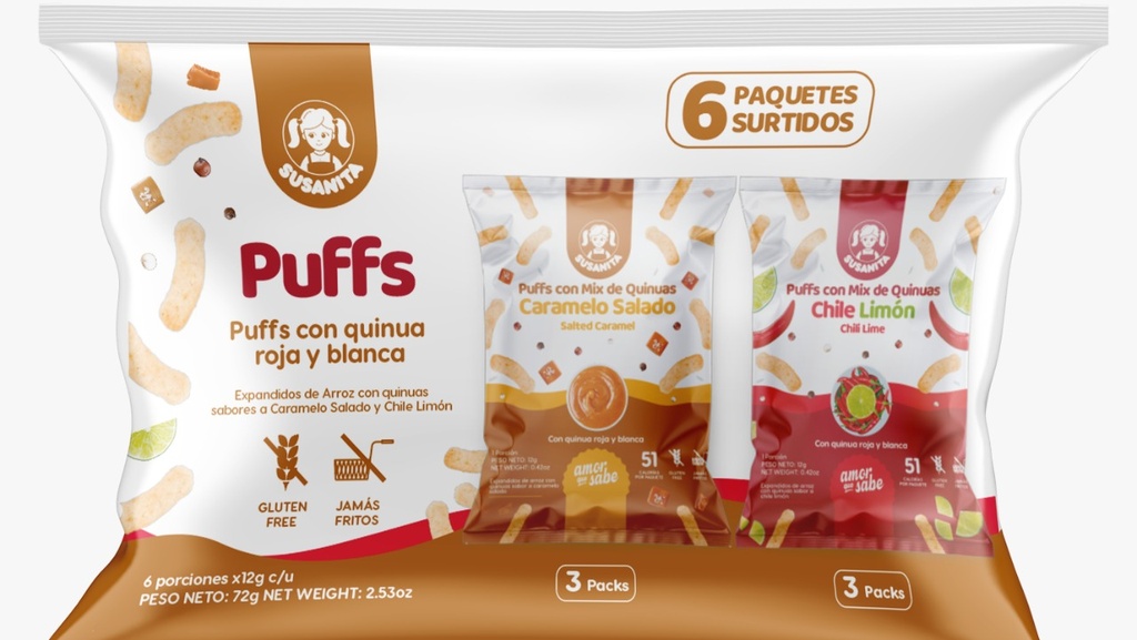 Puff Quinua Surtido Susanita 6 Unidades 