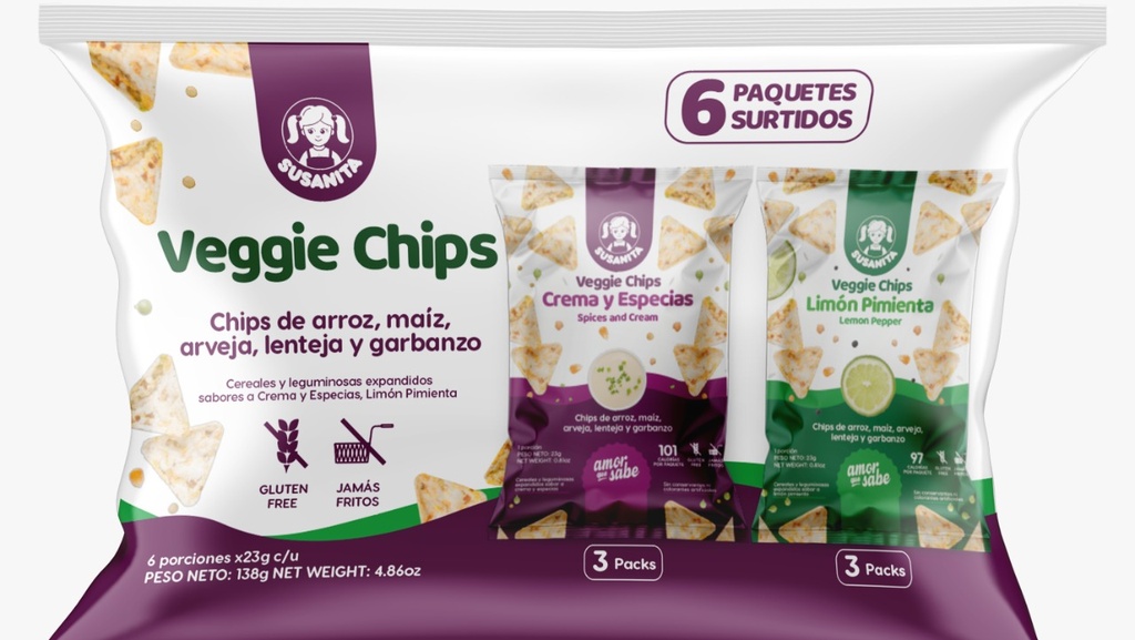 Veggie Chips Susanita Surtido 6 Unidades