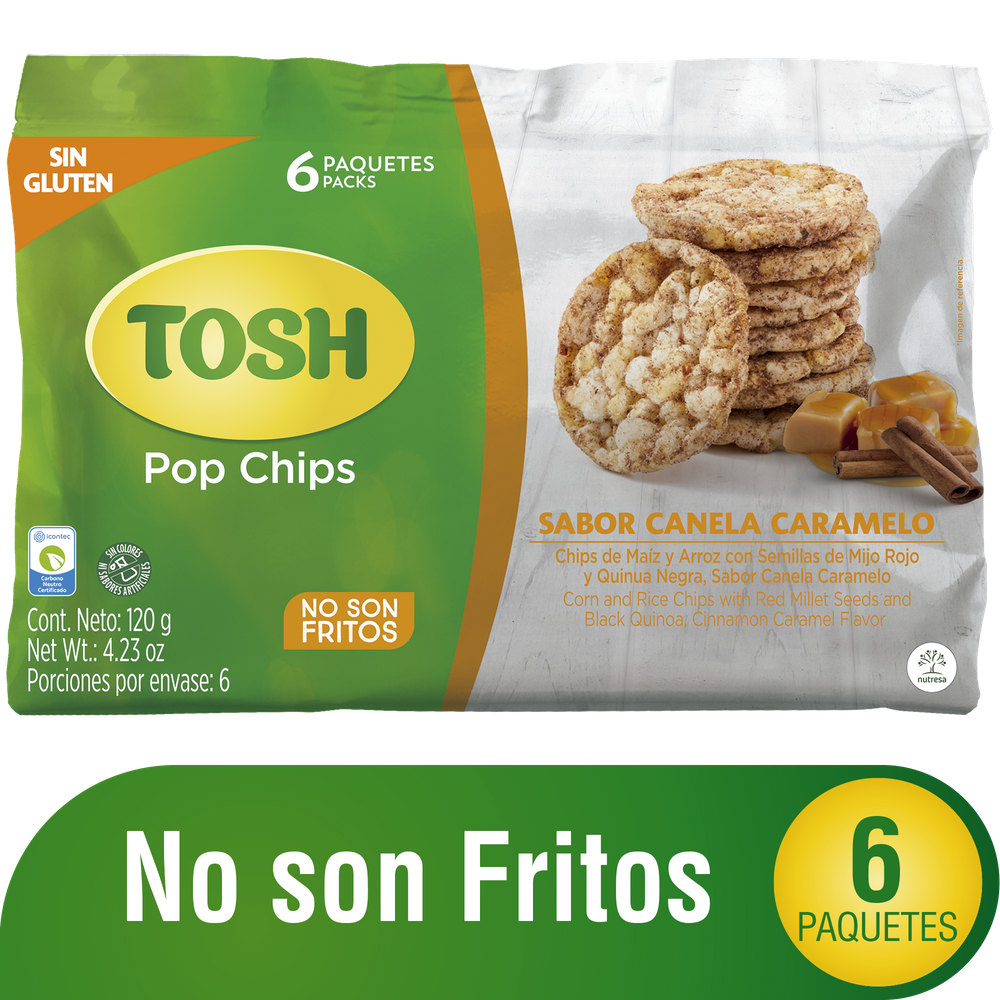 Snack Tosh Canela Caramelo 6 Unidades 120Gr